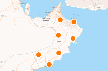 Hotely na mapě, Omán