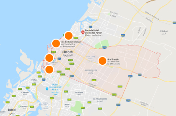 Hotely na mapě, Sharjah
