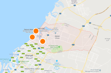 Hotely na mapě, Ajman